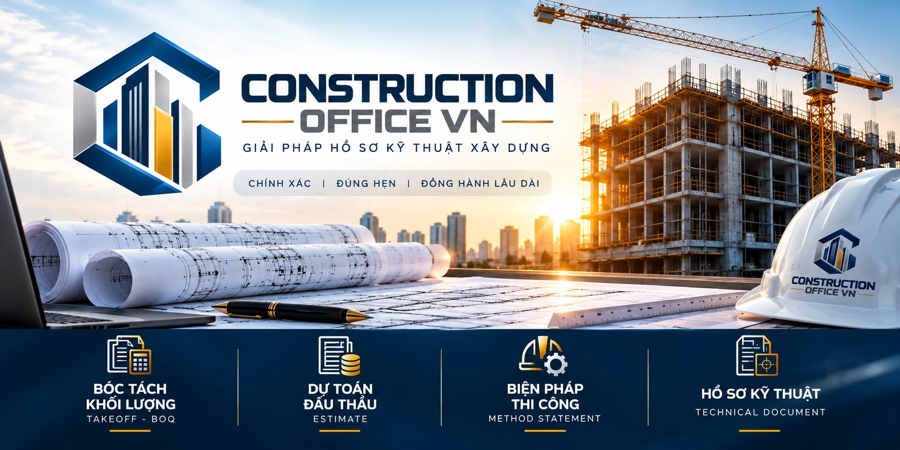 CONSTRUCTION OFFICE VN – Giải pháp hồ sơ kỹ thuật xây dựng, bóc tách khối lượng, dự toán đấu thầu, biện pháp thi công và hồ sơ kỹ thuật